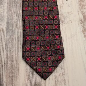 Stefano Ricci 100% Silk Tie Italy Multicolor Geometric Medallion Long 61” Luxury